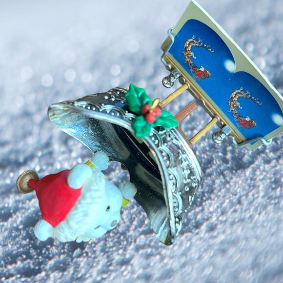 Vtg. 1993 Enesco "Seeing is Believing" Bear with View Toy Christmas Ornament - Picture 8 of 12